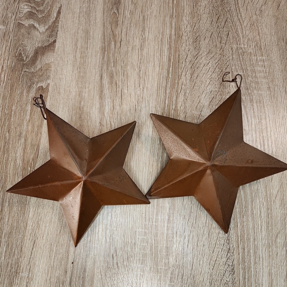 Rustic Brown Metal Star Wall Decor